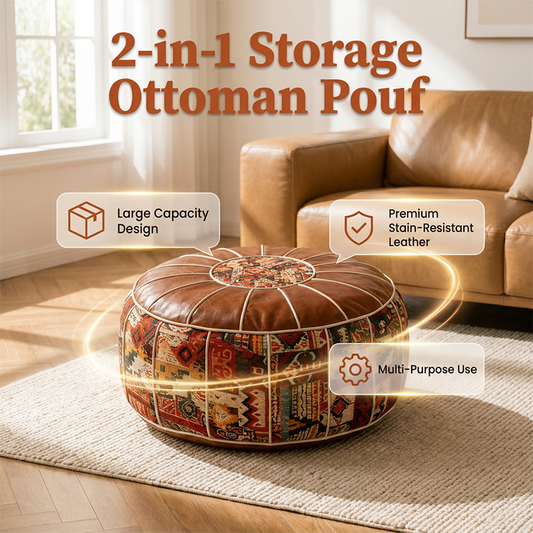 🥳2026 HOT SALE💥54% Off🥳 Multifunctional Storage Ottoman Pouf🪑