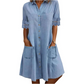 ⏰🔥LIMITED TIME 52% OFF!🔥Women's Casual Loose Fit Denim Dress with Pockets