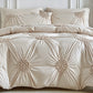 🛏️2026 HOT SALE 35000+ Sold 53% OFF! 💤🌙Elegant Tufted Floral Pinch Pleat Duvet Cover Set, Premium Soft Breathable Bedding Set, Stylish Cozy Bedroom Decor with Pillowcases