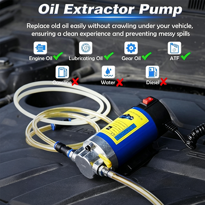 🚗50% OFF NOW! Portable Engine Oil Transfer Pump – 12V Electric Oil Extractor Pump, Quick Fluid Suction & Discharge for Engine Oil, Lubricating Oil, Gear Oil & ATF, Car Oil Change Tool No Need to Crawl Under Vehicle
