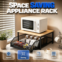 🍳 60% OFF NOW! 🗄️ 2-Tier Kitchen Microwave Stand with Slide-Out Drawer – Heavy-Duty Countertop Shelf, Space-Saving & Easy Access ✨