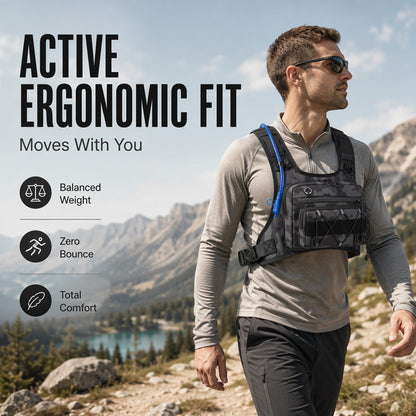 🔥Hot Sale 58% OFF🔥Front & Back Cycling Vest Pack for Men – Hydration Ready, 3L Storage, Breathable Mesh 🏃