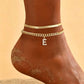 📢📢53% OFF !! ⏰ ✨ Dainty Layered Gold Initial Anklets – Elegant Design, Lightweight & Adjustable – Perfect for Everyday Charm & Gifting 💛