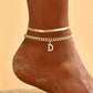 📢📢53% OFF !! ⏰ ✨ Dainty Layered Gold Initial Anklets – Elegant Design, Lightweight & Adjustable – Perfect for Everyday Charm & Gifting 💛