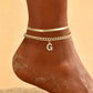 📢📢53% OFF !! ⏰ ✨ Dainty Layered Gold Initial Anklets – Elegant Design, Lightweight & Adjustable – Perfect for Everyday Charm & Gifting 💛