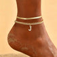 📢📢53% OFF !! ⏰ ✨ Dainty Layered Gold Initial Anklets – Elegant Design, Lightweight & Adjustable – Perfect for Everyday Charm & Gifting 💛
