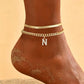 📢📢53% OFF !! ⏰ ✨ Dainty Layered Gold Initial Anklets – Elegant Design, Lightweight & Adjustable – Perfect for Everyday Charm & Gifting 💛
