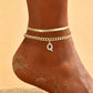 📢📢53% OFF !! ⏰ ✨ Dainty Layered Gold Initial Anklets – Elegant Design, Lightweight & Adjustable – Perfect for Everyday Charm & Gifting 💛