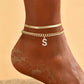 📢📢53% OFF !! ⏰ ✨ Dainty Layered Gold Initial Anklets – Elegant Design, Lightweight & Adjustable – Perfect for Everyday Charm & Gifting 💛