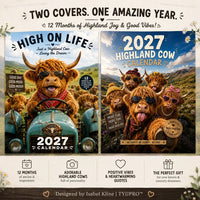 ⏳LAST DAY SALE ONLY ￡9.9!!🔥2027 Funny Highland Cow Wall Calendar | A4 Hanging Calendar | Designed by Isabel Kline