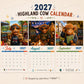 ⏳LAST DAY SALE ONLY ￡9.9!!🔥2027 Funny Highland Cow Wall Calendar | A4 Hanging Calendar | Designed by Isabel Kline