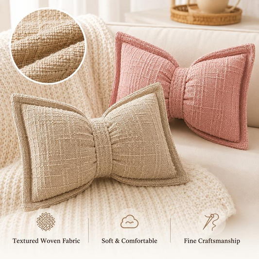 🎀 LIMITED‑TIME 56% OFF! ⚡ Soft Chenille Bow‑Shaped Throw Pillow – Cozy, Decorative, Well‑crafted ✨