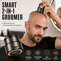 🪒50% OFF NOW! 2‑in‑1 Smart Electric Bald Head Shaver and Beard Trimmer with Digital Display, 30‑Blade Floating Head 9800RPM Motor, Rechargeable Groomer for Close Shave for Men