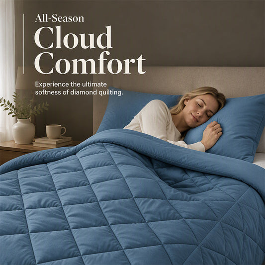 🛏️ LIMITED-TIME 58% OFF! ✨ 3-Piece Quilted Comforter Set with Shams – All-Season Microfiber
