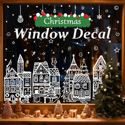 🎁🎄Christmas Sale: 55% OFF✨! Christmas Village Window Sticker Set