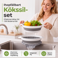 ⏳🔥LIMITED-TIME 50% OFF! ⏰🥗 Careluxpro 3-Piece Collapsible Colander Set – Draining Base & Space-Saving Design 🧺