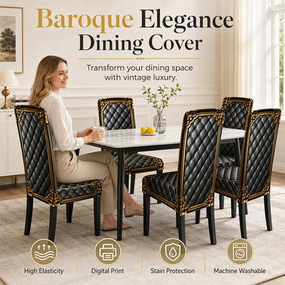 ⏳Time-Limited Special⏰Washable Stretch Chair Cover – Baroque Gilded Print, High‑Density Elastic Fabric ✨