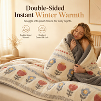 🛌 55% OFF! ✨ Double-Sided Sherpa Fleece Comforter – Snowflake Velvet & Dense Lamb Fleece Heat Lock, Ultra-Soft Velvet Touch & Durable Digital Print – Cozy Winter Warmth for Every Room ❄️