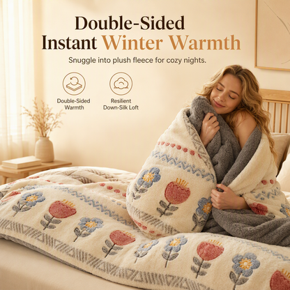 🛌 55% OFF! ✨ Double-Sided Sherpa Fleece Comforter – Snowflake Velvet & Dense Lamb Fleece Heat Lock, Ultra-Soft Velvet Touch & Durable Digital Print – Cozy Winter Warmth for Every Room ❄️