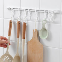 🍳 No-Drill Track Hooks: 10 Sliding Hooks, Strong Adhesive, Space-Saving