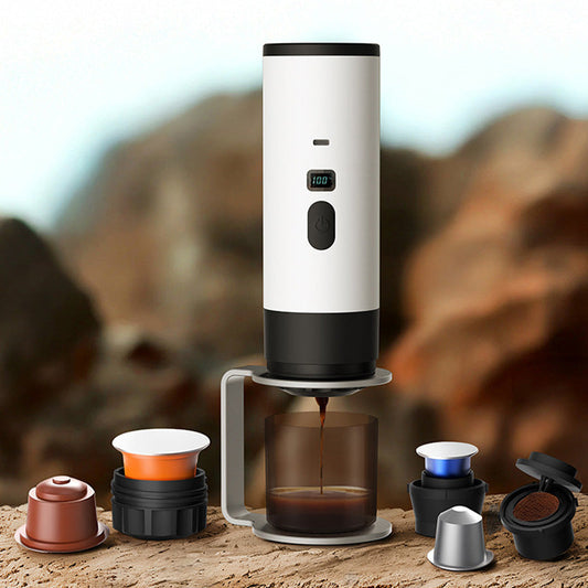 🎁2026 New Arrivals 58% OFF💥Portable Espresso Maker – digital display, Type-C rechargeable, 90ml tank & 120ml cup. Enjoy fresh hot coffee anywhere! 🛡️💪