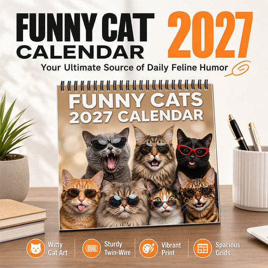 🏆 Last Day Special Price £8.9! 🗓️🐱 2027 Funny Cats Wall Calendar – Sassy Cats & Hilarious Quotes