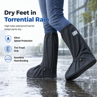 🌧️ LIMITED‑TIME 55% OFF! 👢 Waterproof High‑Top Rain Shoe Covers – Non‑Slip PVC, 42cm Splash Barrier & Reflective Night Safety 👟