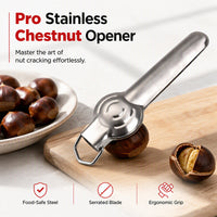 🔥Crack Chestnuts Instantly! Lever-Assisted Stainless Steel Nut Cracker