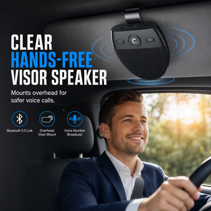 📢📢 52% OFF🚗SP11 Car Sun Visor Bluetooth Hands Free Speakerphone with Vibration Activated Auto Power On A2DP Support and Caller ID Voice Prompt