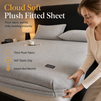 🌙 50% OFF! Cozy Plush Fitted Sheet – Velvety Softness & All-Around Elastic for Chilly Nights ✨🏠