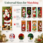 🎄Xmas Sale - 50% OFF❤️Christmas Door Cover - Santa & Reindeer Stretch Fabric Door Banner with 4-Side Elastic Edges, DIY Door Handle Cutout, Slip-On Front Door Holiday Decor