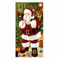 🎄Xmas Sale - 50% OFF❤️Christmas Door Cover - Santa & Reindeer Stretch Fabric Door Banner with 4-Side Elastic Edges, DIY Door Handle Cutout, Slip-On Front Door Holiday Decor