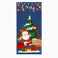 🎄Xmas Sale - 50% OFF❤️Christmas Door Cover - Santa & Reindeer Stretch Fabric Door Banner with 4-Side Elastic Edges, DIY Door Handle Cutout, Slip-On Front Door Holiday Decor