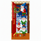 🎄Xmas Sale - 50% OFF❤️Christmas Door Cover - Santa & Reindeer Stretch Fabric Door Banner with 4-Side Elastic Edges, DIY Door Handle Cutout, Slip-On Front Door Holiday Decor