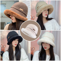 [Winter Essentials]Women's Fashion Coldproof Padded Faux Fur Trimmed Fisherman Hat