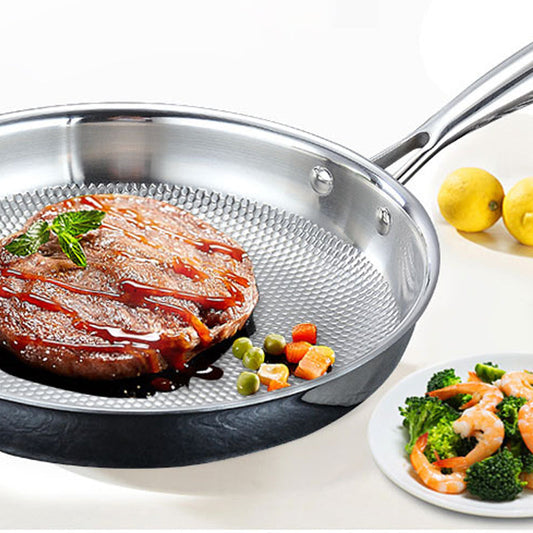 304 Stainless Steel 3-layer Steel Frying and Wok Pans